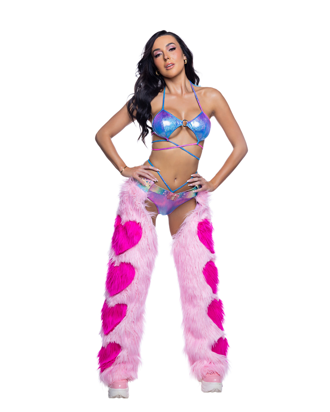 JR301 - Faux Fur Heart Chaps