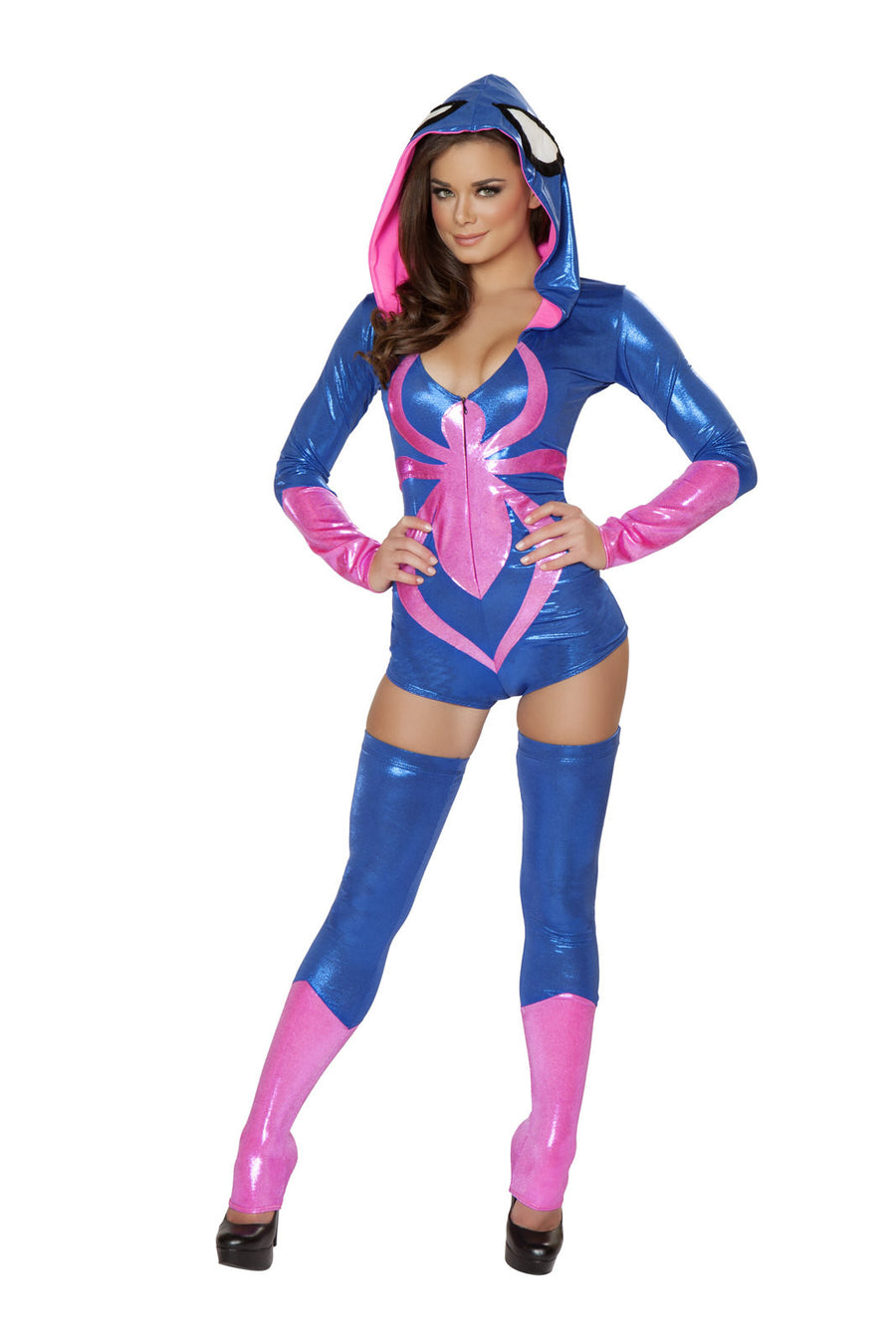 CA108 - Pink Spider Hooded Romper Costume