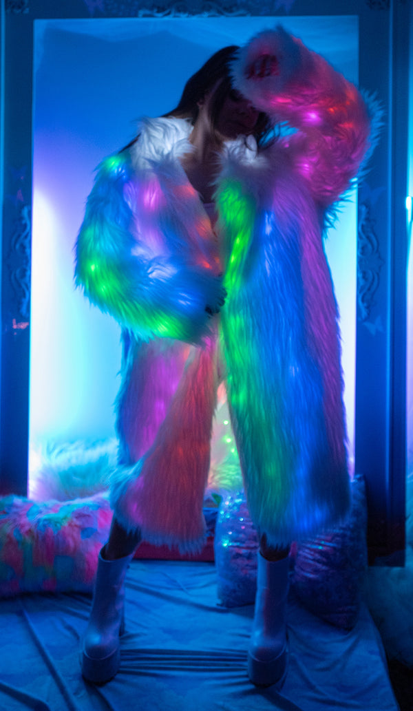 J Valentine Unisex Mid-Length Faux Fur Coat