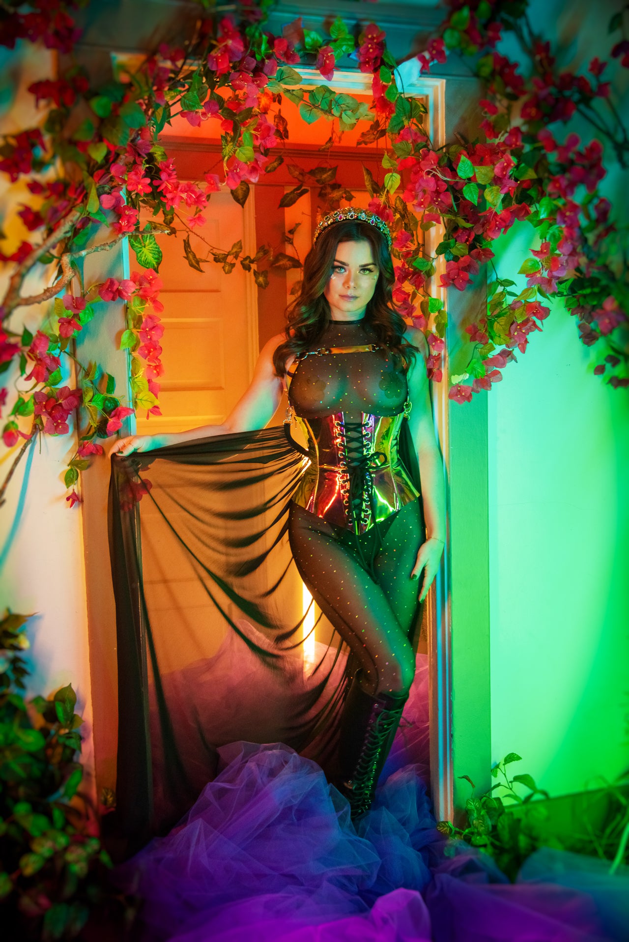 FF279 Holographic Vinyl Waist Cincher 40 OFF J. Valentine Catalog
